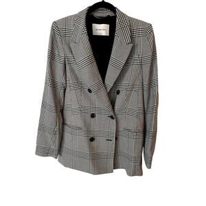 Babaton Atelier Glen Check Double-Breasted Plaid Blazer – Size 4